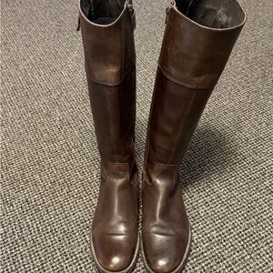 Aldo Dark Brown Leather Heeled Boots